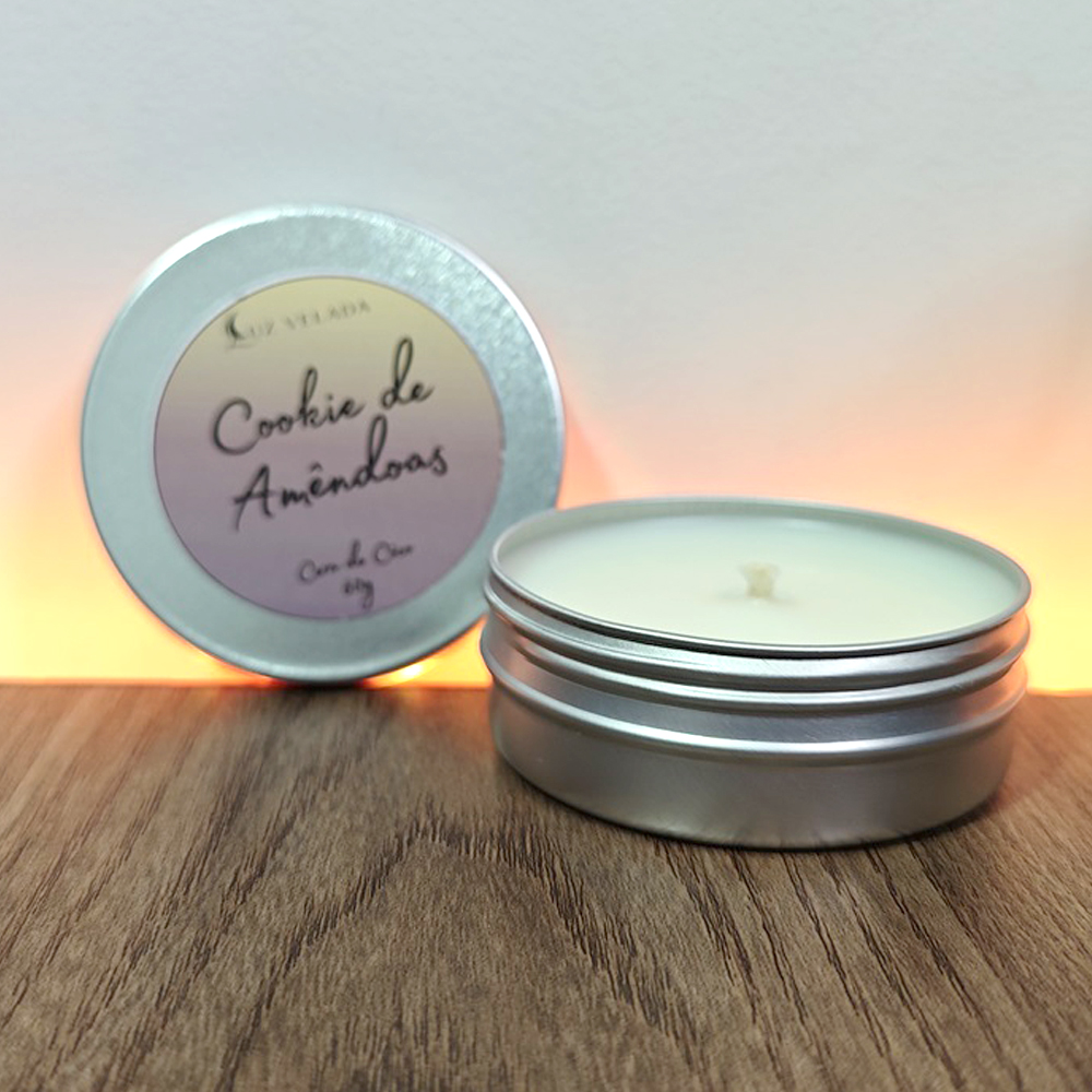 VELA AROMÁTICA 60G - COOKIE DE AMÊNDOAS