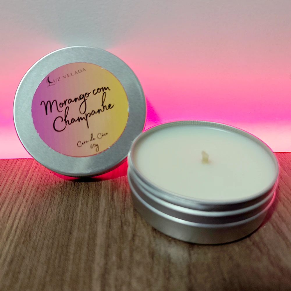 VELA AROMÁTICA 60G - MORANGO COM CHAMPANHE 