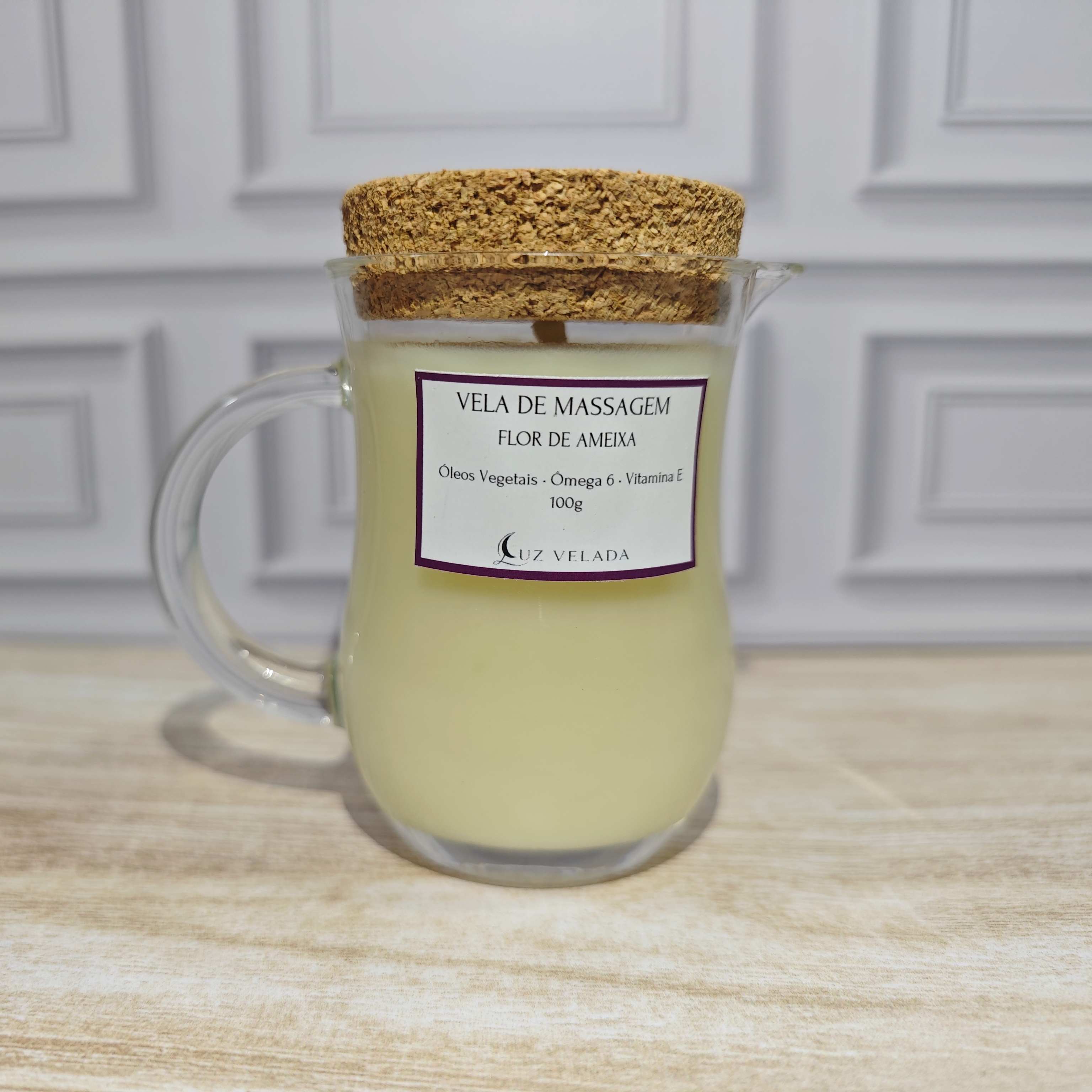 VELA MASSAGEM FLOR DE AMEIXA - 100G (JARRINHA)