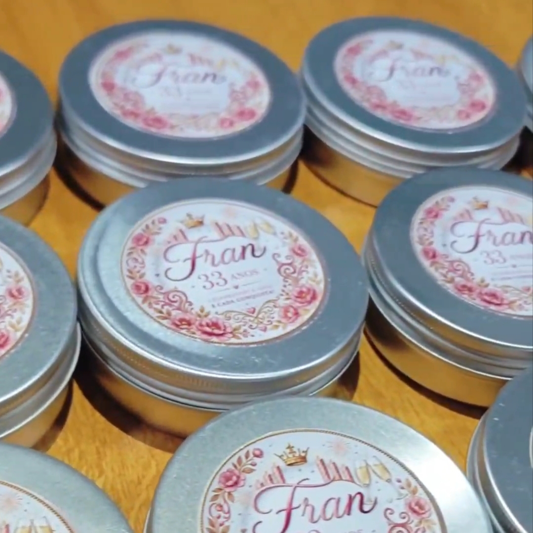 KIT VELA PERSONALIZADA 60G - AROMA À ESCOLHA (10 UNIDADES)